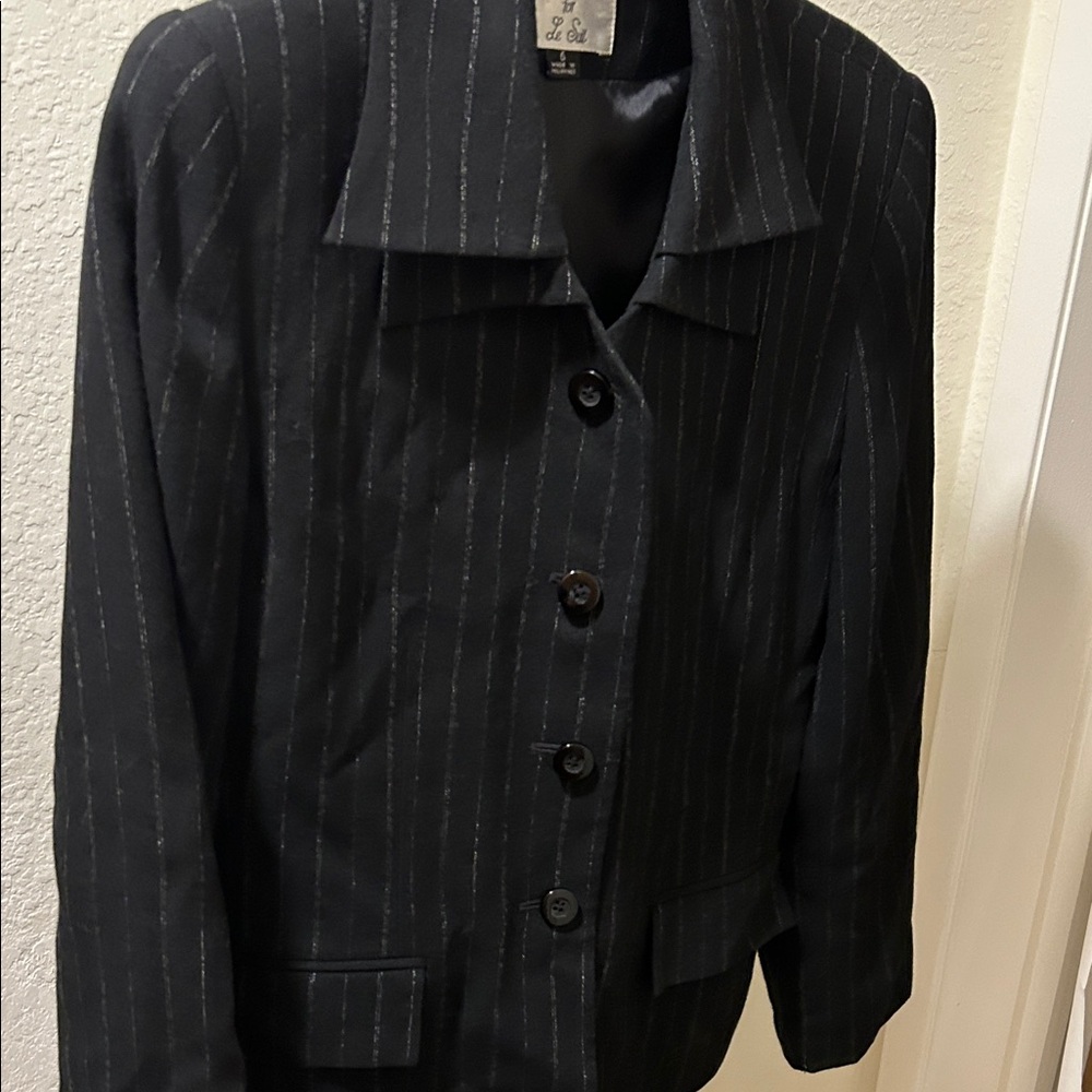 LE SUIT Black Pinstripe Blazer